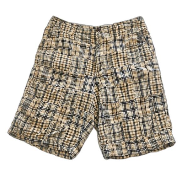 J. Crew Shorts Madras Plaid Patchwork Men's Size 32 Quilted Grunge Skater - Picture 1 of 10